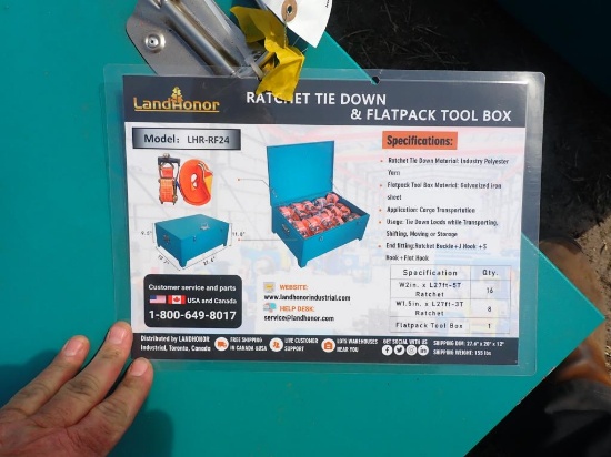 Metal Box with Assortment of Ratchet Straps