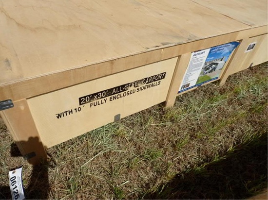 20' x 30' Carport w/ Enclosed Sidewalls