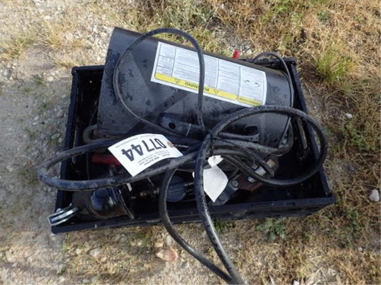 Tote w/ Hitch, Heater Block, Come-Along, Misc.