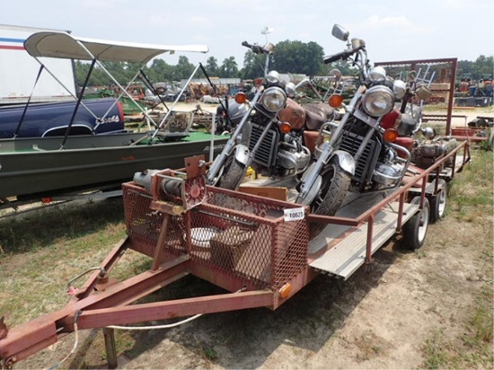 Metal Frame Trailer w/ Alum Floor & Motorcycles
