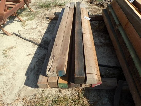 (10) Wooden Posts - 4 x 4 x 6'