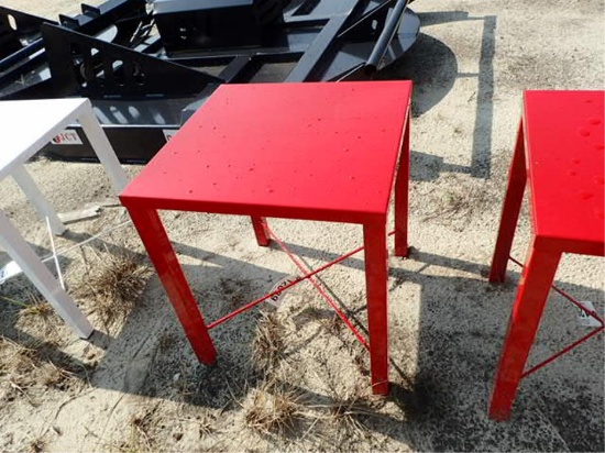 18" x 18" Red Metal table