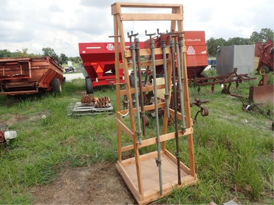 Wooden Rack on Wheels with Wood Clamps