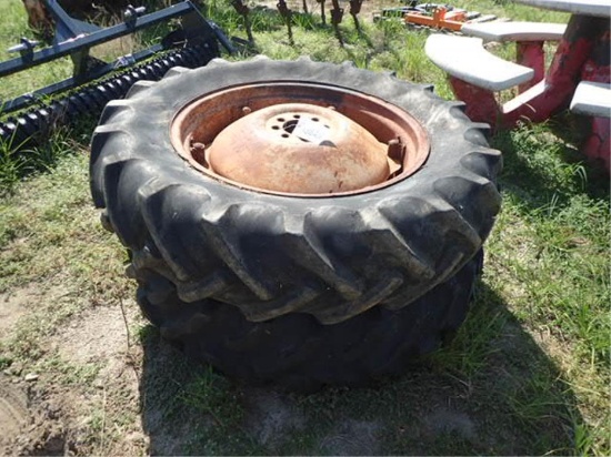 2- 12.4x28 Tractor Tires & Rims