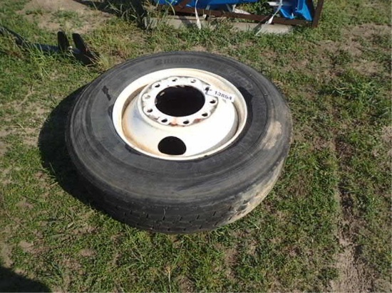 1- 295/75R22.5 Tire & Steel Rim