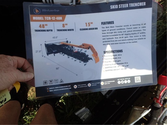 Skid Steer Trencher Model TCR-12-48H