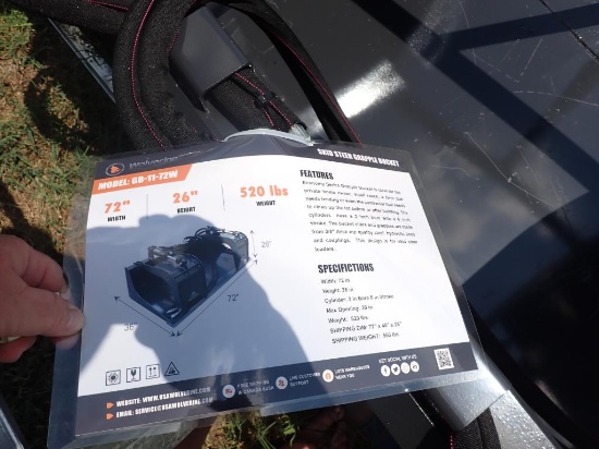 72" Skid Steer Grapple Bucket Model GB-11-72W