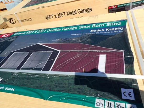 45'(L) x 25'(W) x 14'(H) Double Garage Steel Bar