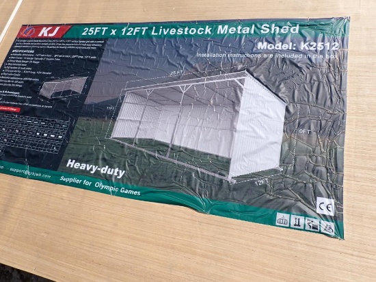 25' x 12' Livestock Metal Shed