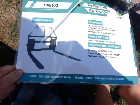 Skid Steer Adjustable Quick Attach Forks