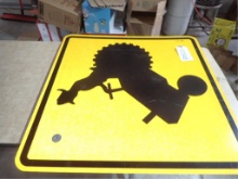 Tractor Caution Single Sided Metal Sign