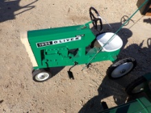 White Oliver 1855 Pedal Tractor & Flad Stand