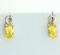 Oval Citrine And Diamond Earrings