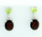 Christmas Garnet And Peridot Dangle Earrings