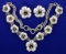 Designer Heavy Sterling Silver Necklace And Earrings Flower Design Set