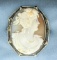 Vintage 14k White Gold Cameo Pin