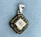 18k 1ct Tw Black & White Diamond Pendant