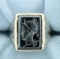 Hematite Gladiator Head Signet Ring