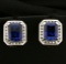 6ct Tw Sapphire And Diamond Earrings