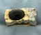 Large Cabochon Onyx And Diamond Ring