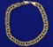 7 Inch Double Circle Link Charm Bracelet In 14k Gold