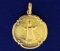 18k Gold King Of Kings Jesus Religious Pendant