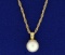 Pearl Pendant On 18 Inch Rope Neck Chain