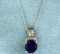 Amethyst And Diamond Pendant With Chain