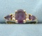 Natural Amethyst And Diamond Ring