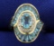 Blue Topaz And Diamond Statement Ring