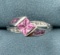 Pink Topaz And Diamond Ring