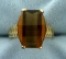 Checker Board Cut Smokey Quartz Ring