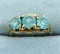 Antique 3 Stone Blue Topaz Ring