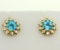 Blue Topaz And Diamond Earrings