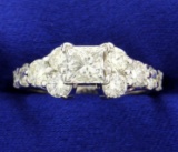 2 1/2 Ct Princess Cut Diamond Ring