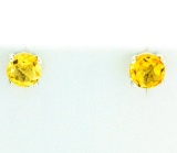 Bright 2ct Tw Citrine Round Stud Earrings