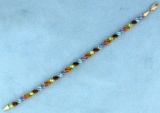 10ct Tw Citrine, Amethyst, Garnet, And Blue Topaz Bracelet