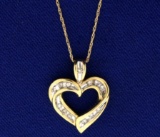 1/4 Ct Tw Diamond Heart Pendant With Chain