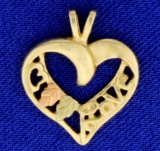 Love Heart Pendant In Yellow And Rose Gold