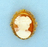 Cameo Pin/pendant In 18k Gold