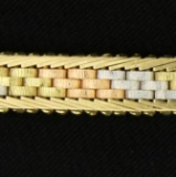 Italian Made Yellow, White, & Rose Gold Bracelet