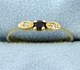 Sapphire And Diamond Ring In 18k Gold