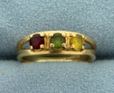 Garnet, Peridot, And Citrine Ring