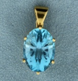 14ct Blue Topaz Pendant