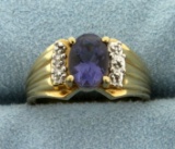 1.5ct Natural Tanzanite And Diamond Ring