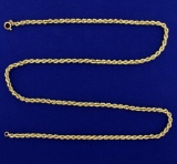 24 1/2 Inch Rope Link Neck Chain In 14k Gold