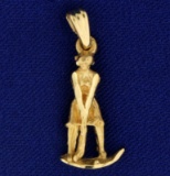 Golfing Woman Pendant Or Charm