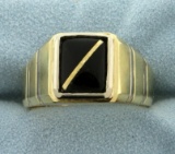 Men's Onyx Ring In 14k Gold