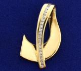 Channel Set Diamond Slide For Omega Or Chain