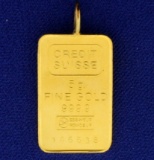 5g Fine Gold Credit Suisse Bar Pendant